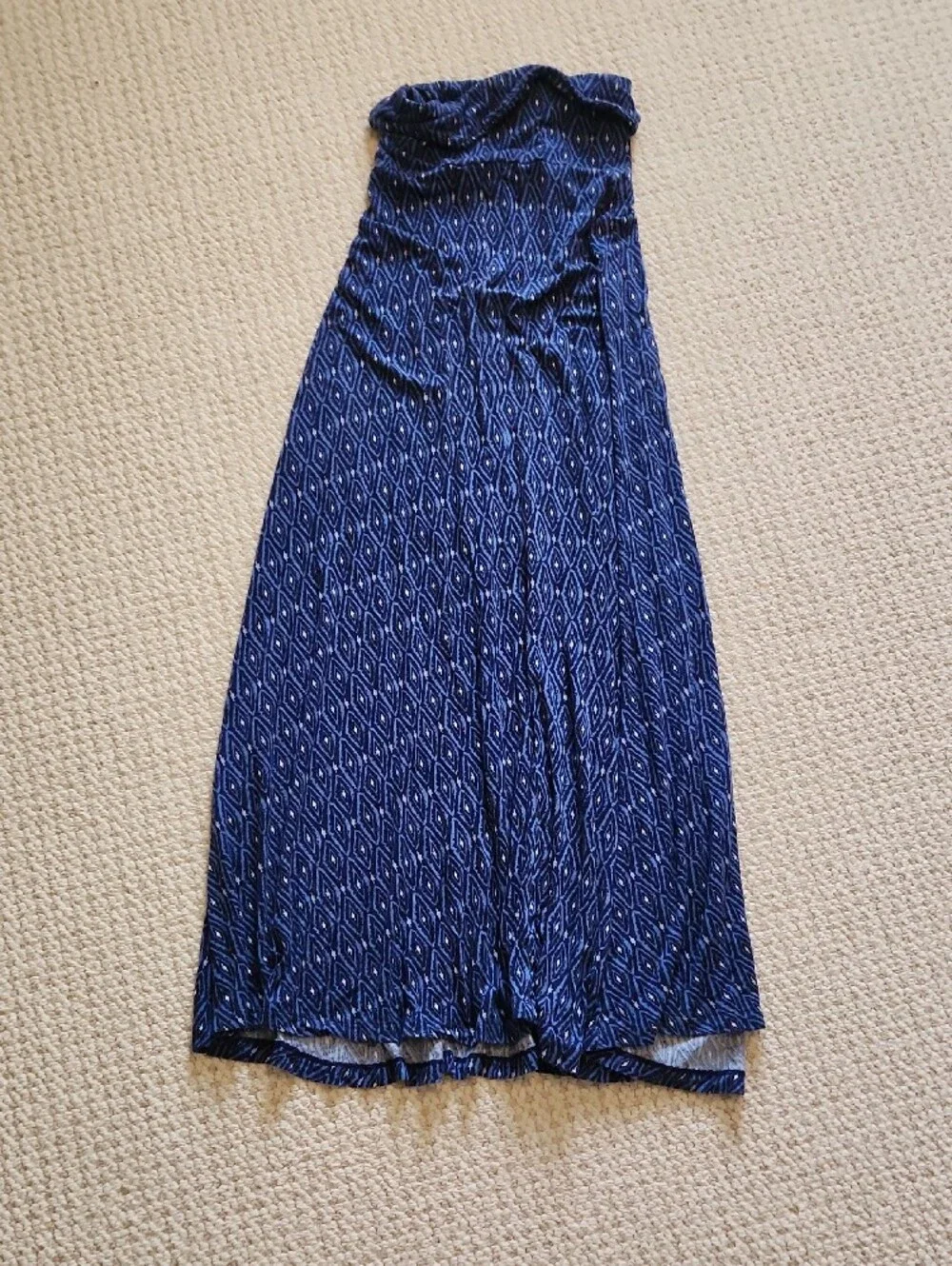 Mudd Navy Blue Diamond-Pattern Maxi Skirt